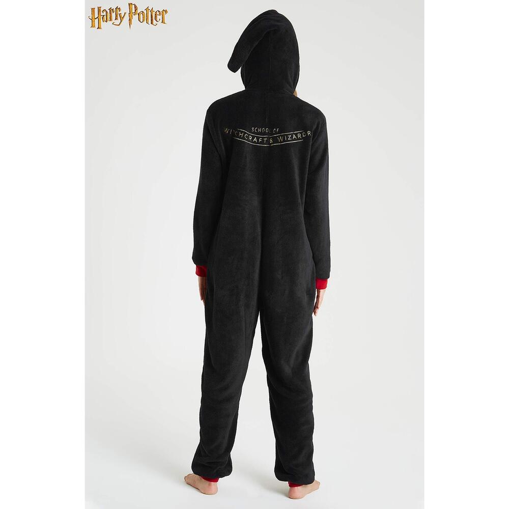 9416 Pajama , Adult Fleece Hooded Pajamas S-XL, Unisex Gifts Black, L - Picture 3 of 6